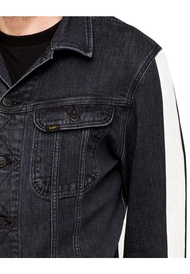 Lee - LEE SLIM RIDER RETRO MĘSKA KURTKA JEANSOWA BASELINE BLACK L89RRGAW 112123902. Materiał: jeans. Styl: retro