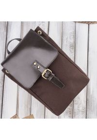 Plecak vintage PAOLO PERUZZI SI-04-BR brązowy. Kolor: brązowy. Materiał: materiał. Styl: vintage #1