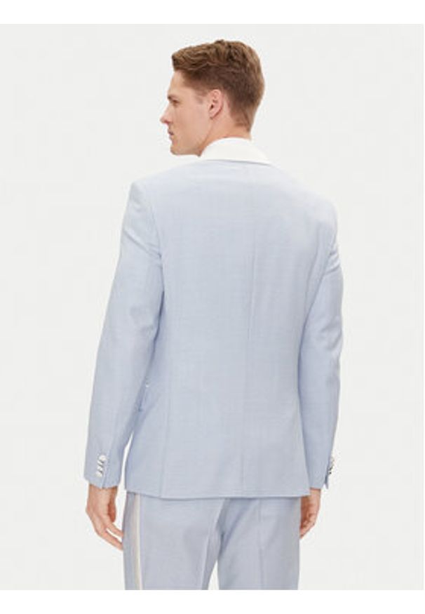 Hugo Marynarka Henry242E1X 50513750 Błękitny Slim Fit. Kolor: niebieski. Materiał: syntetyk