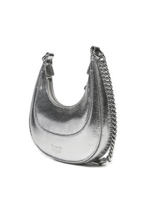 Pinko - PINKO Torebka Brioche Hobo Mini AI 24-25 PLTT 101433 A204 Srebrny. Kolor: srebrny. Materiał: skórzane