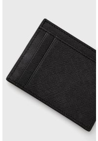 Armani Exchange etui na karty skórzane męski kolor czarny. Kolor: czarny. Materiał: skóra. Wzór: gładki