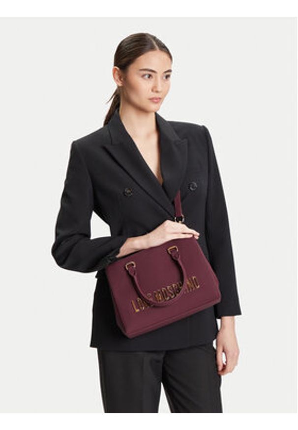 Love Moschino - LOVE MOSCHINO Torebka JC4022PP1NKD0552 Bordowy. Kolor: czerwony. Materiał: skórzane