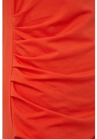 Lauren Ralph Lauren sukienka kolor pomarańczowy midi prosta. Okazja: na co dzień. Kolor: pomarańczowy. Materiał: dzianina. Długość rękawa: krótki rękaw. Typ sukienki: proste. Styl: casual. Długość: midi