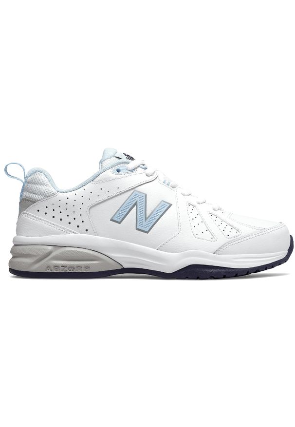 Buty damskie New Balance WX624WB5 – białe. Okazja: na co dzień. Kolor: biały. Materiał: skóra. Szerokość cholewki: normalna. Sport: fitness