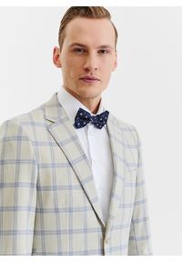 Pako Lorente - PAKO LORENTE – Beżowa marynarka garniturowa w kratę. Okazja: na ślub cywilny, na wesele. Kolor: beżowy. Materiał: poliester, elastan, wiskoza #2