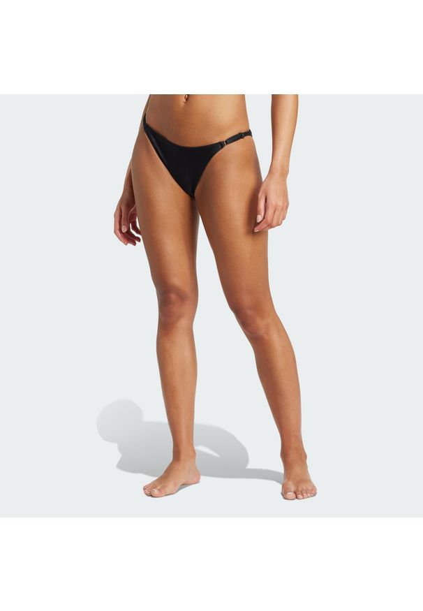 Adidas - Prążkowany dół od bikini Iconisea. Kolor: czarny. Materiał: prążkowany
