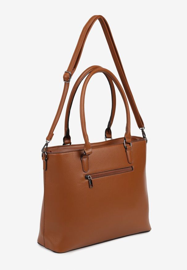 Renee - Brązowa Duża Torebka Shopper z Regulowanym Paskiem Amianne. Kolor: brązowy. Rozmiar: duże