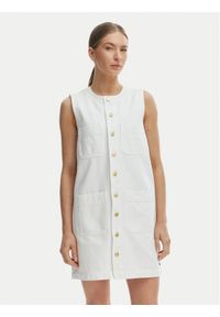 TOMMY HILFIGER - Tommy Hilfiger Sukienka codzienna WW0WW48584 Biały Regular Fit. Okazja: na co dzień. Kolor: biały. Materiał: bawełna. Typ sukienki: proste. Styl: casual #1