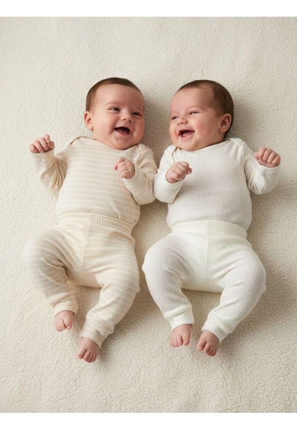 Sinsay - Legginsy 2 pack - kremowy. Kolor: kremowy