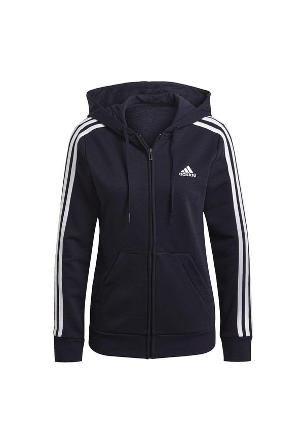 Adidas - Bluza damska adidas Essentials French. Typ kołnierza: kaptur. Kolor: biały, niebieski, wielokolorowy. Sport: fitness