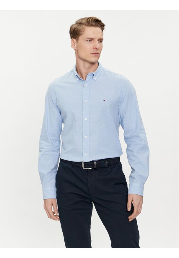 TOMMY HILFIGER - Tommy Hilfiger Koszula 1985 MW0MW29968 Błękitny Regular Fit. Kolor: niebieski. Materiał: bawełna