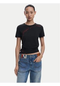 Desigual T-Shirt Charly 25WWTK08 Czarny Regular Fit. Kolor: czarny. Materiał: bawełna