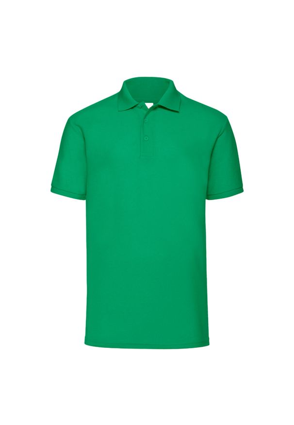 FRUIT OF THE LOOM - Męska Koszulka Polo 65/35. Typ kołnierza: polo. Kolor: zielony