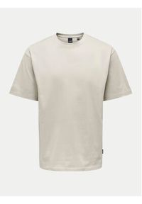 Only & Sons T-Shirt Fred 22022532 Beżowy Relaxed Fit. Kolor: beżowy. Materiał: bawełna