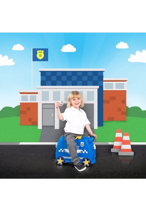 Trunki Radiowóz Percy. Materiał: guma. Styl: młodzieżowy, wakacyjny