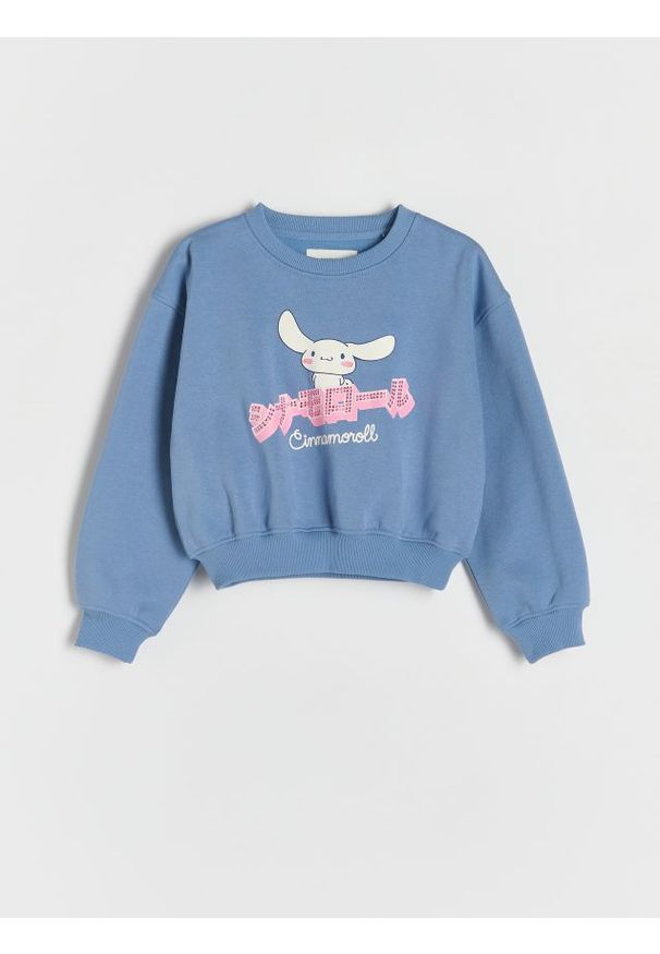 Reserved - Bluza Cinnamoroll - jasnoniebieski. Kolor: niebieski. Materiał: bawełna, dzianina. Długość: krótkie