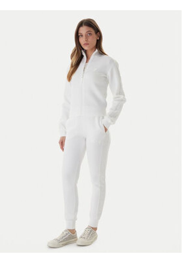 Guess Spodnie dresowe V2YB18 K7UW2 Biały Regular Fit. Kolor: biały. Materiał: wiskoza