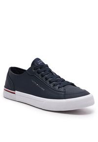 TOMMY HILFIGER - Tommy Hilfiger Tenisówki Corporate Vulc Leather FM0FM04953 Granatowy. Kolor: niebieski #2