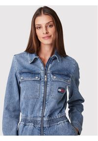 Tommy Jeans Kombinezon DW0DW14659 Niebieski Mom Fit. Kolor: niebieski. Materiał: bawełna #2