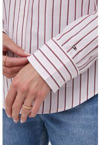 TOMMY HILFIGER - Tommy Hilfiger koszula bawełniana damska kolor różowy regular z kołnierzykiem klasycznym. Okazja: na co dzień. Typ kołnierza: kołnierzyk klasyczny. Kolor: różowy. Materiał: bawełna. Długość rękawa: długi rękaw. Długość: długie. Styl: klasyczny #3