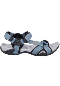 Sandały CMP Hamal Hiking M 38Q9957M916 niebieskie. Nosek buta: otwarty. Zapięcie: rzepy. Kolor: niebieski. Materiał: syntetyk, guma, materiał. Wzór: motyw zwierzęcy