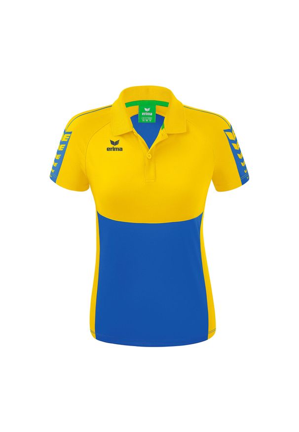 ERIMA - Damska koszulka polo Erima Six Wings. Typ kołnierza: polo. Kolor: niebieski, wielokolorowy, żółty