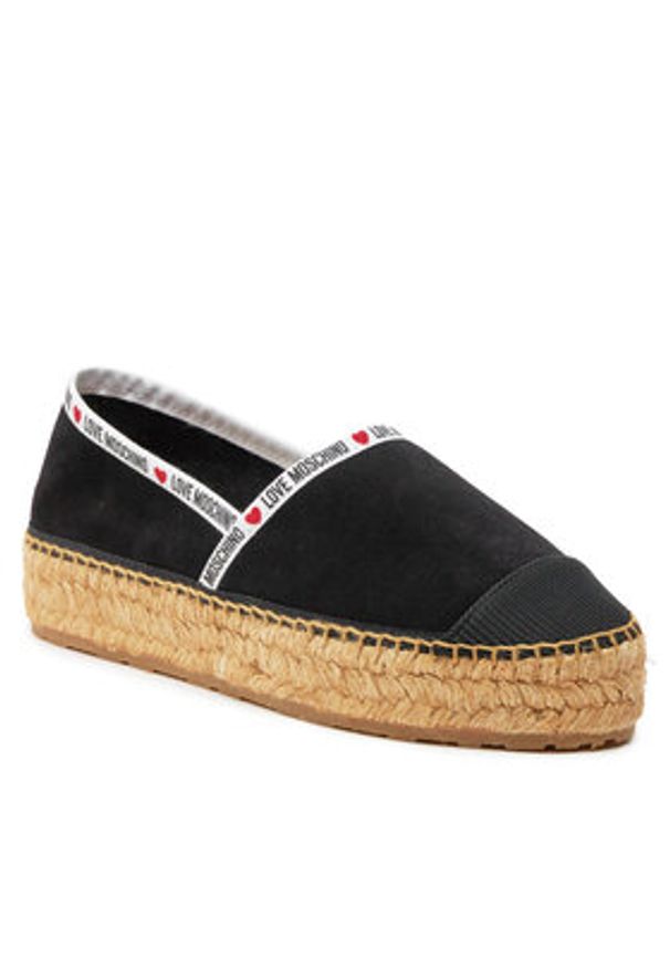 Love Moschino - LOVE MOSCHINO Espadryle JA10553G0IIG0000 Czarny. Kolor: czarny. Materiał: zamsz, skóra