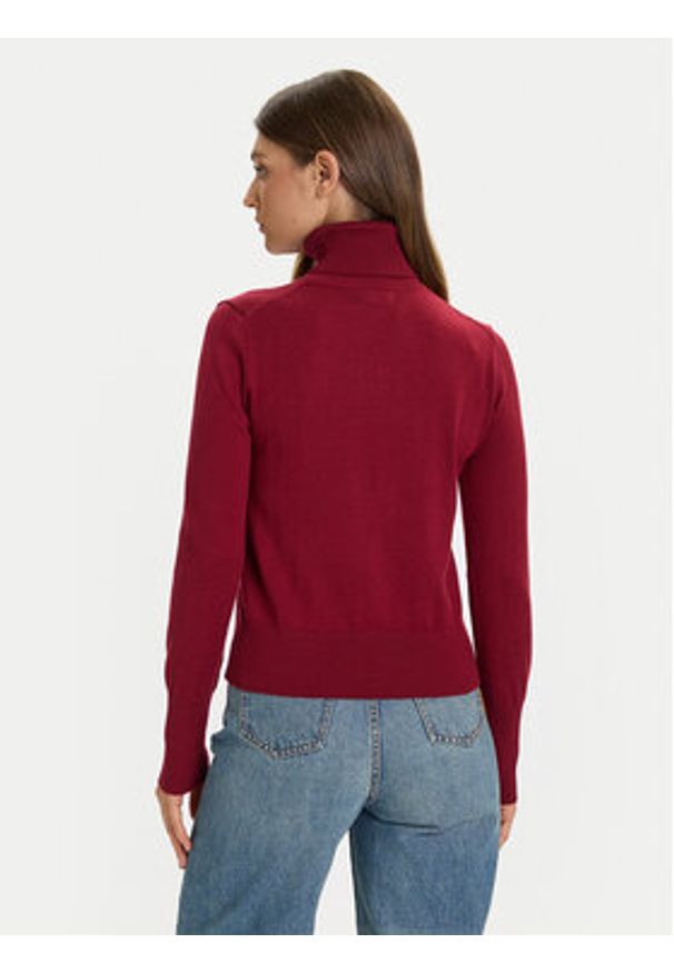 Guess Jeans Golf W4BR15 Z3HO2 Czerwony Regular Fit. Typ kołnierza: golf. Kolor: czerwony. Materiał: syntetyk