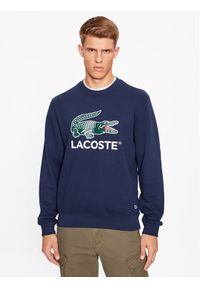 Lacoste Bluza SH1281 Granatowy Regular Fit. Kolor: niebieski. Materiał: bawełna