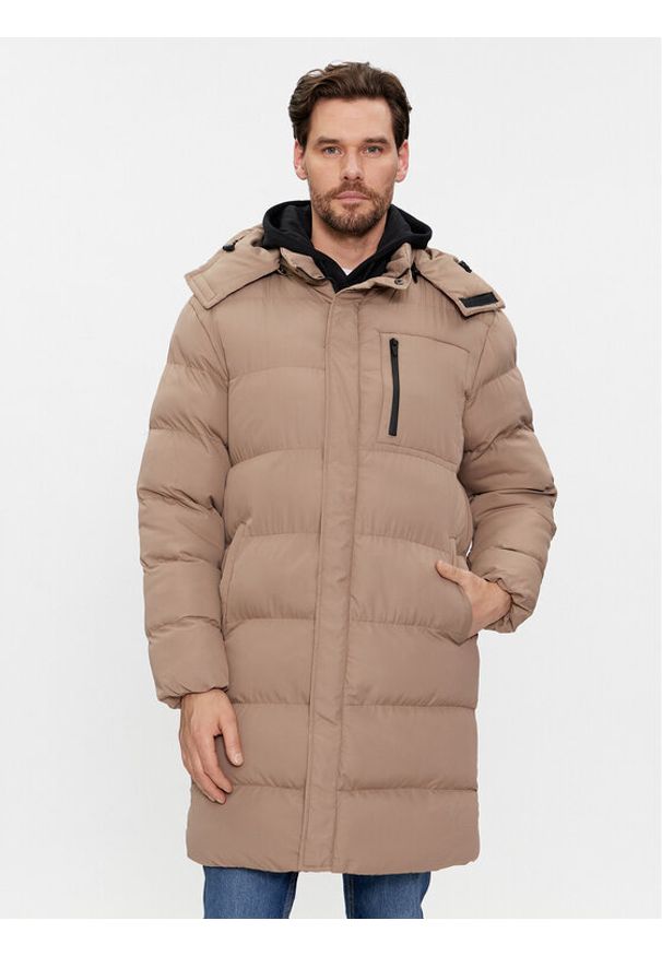 Brave Soul Kurtka zimowa MJK-ELSDONSTONE Beżowy Regular Fit. Kolor: beżowy. Materiał: syntetyk. Sezon: zima