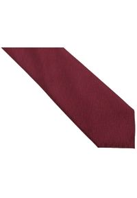Adam Collection - Bordowy krawat męski we wzór D270. Kolor: czerwony. Materiał: mikrofibra, tkanina #1