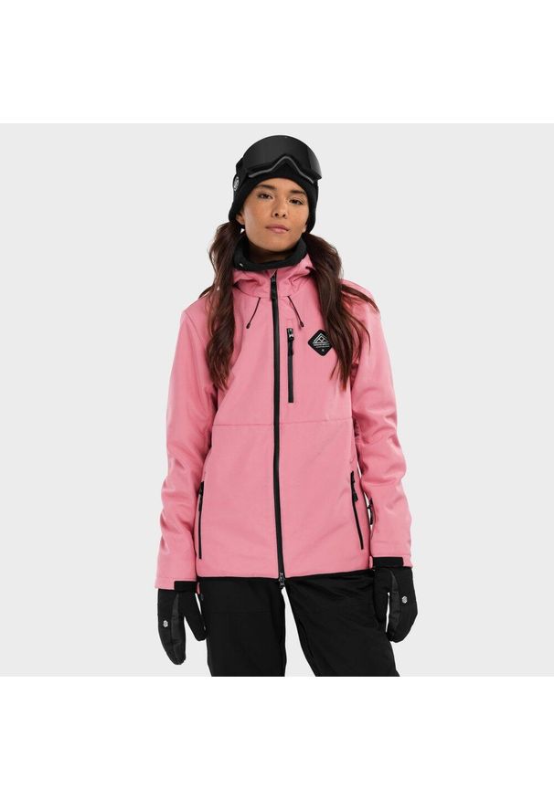 SIROKO - Kurtka snowboardowa damska W2-W Lollipop. Kolor: różowy. Materiał: softshell, materiał. Sezon: zima. Sport: snowboard