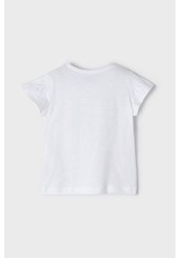 Mayoral T-shirt bawełniany dziecięcy kolor biały. Okazja: na co dzień. Kolor: biały. Materiał: bawełna. Styl: casual #3