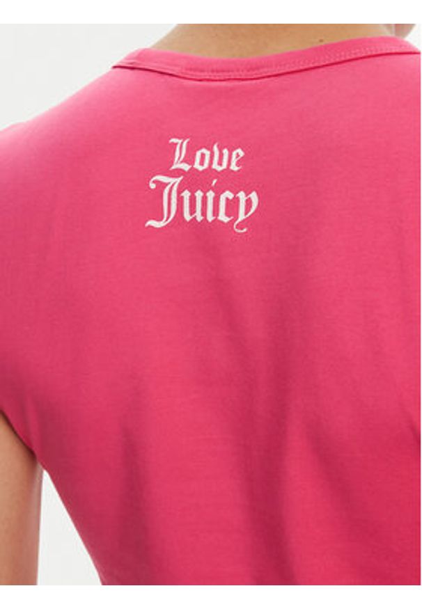 Juicy Couture T-Shirt Just Juicy JCGCT125040 Różowy Slim Fit. Kolor: różowy. Materiał: bawełna