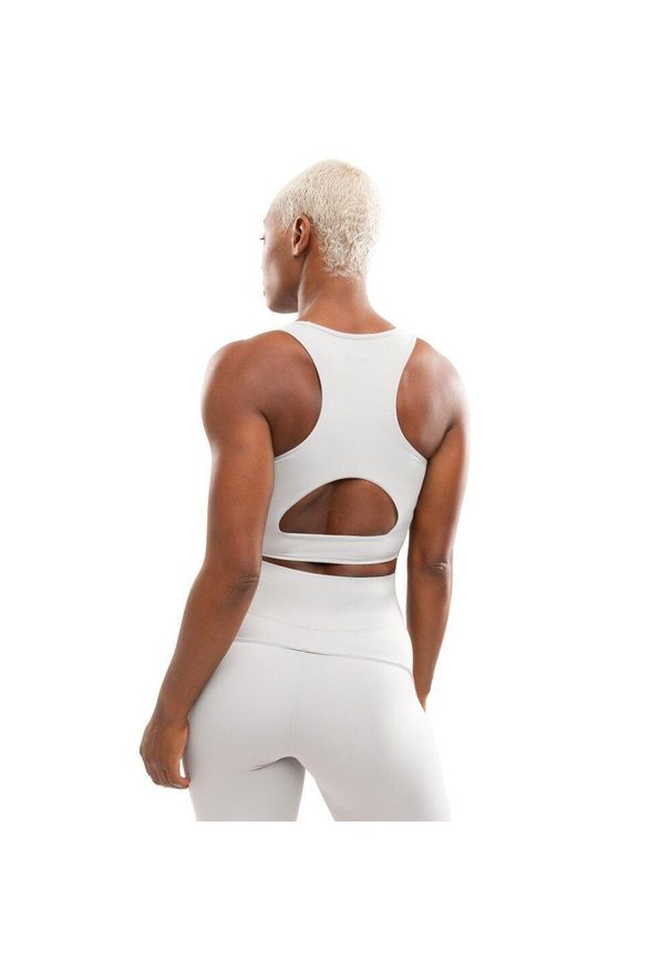 SIROKO - Damski sportowy stanik do biegania Siroko Angkor Light Gray. Kolor: szary. Materiał: materiał. Długość rękawa: na ramiączkach. Sport: bieganie