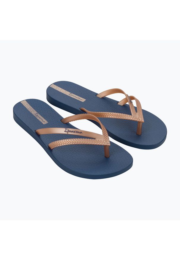 Japonki damskie Ipanema Bossa. Okazja: na plażę. Kolor: niebieski. Styl: sportowy
