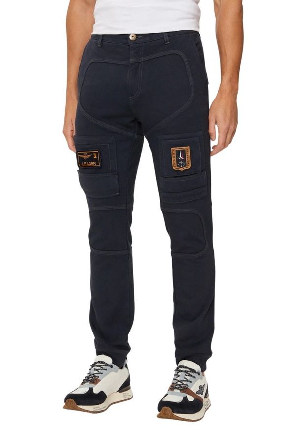 Aeronautica Militare - AERONAUTICA MILITARE Granatowe spodnie męskie Anti-G. Kolor: niebieski. Materiał: jersey