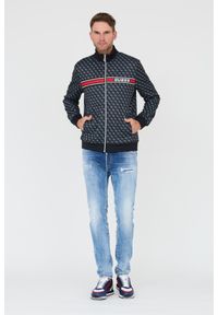 Guess - GUESS Czarna męska bluza logowana. Typ kołnierza: bez kaptura. Kolor: czarny #5