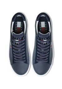 Sneakersy męskie granatowe Tommy Jeans Retro Vulc Tjm Leather. Kolor: niebieski #2