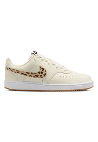 Nike Court Vision Sneakersy damskie. Okazja: na co dzień. Kolor: beżowy. Materiał: guma, syntetyk, materiał. Szerokość cholewki: normalna. Sezon: lato. Model: Nike Court