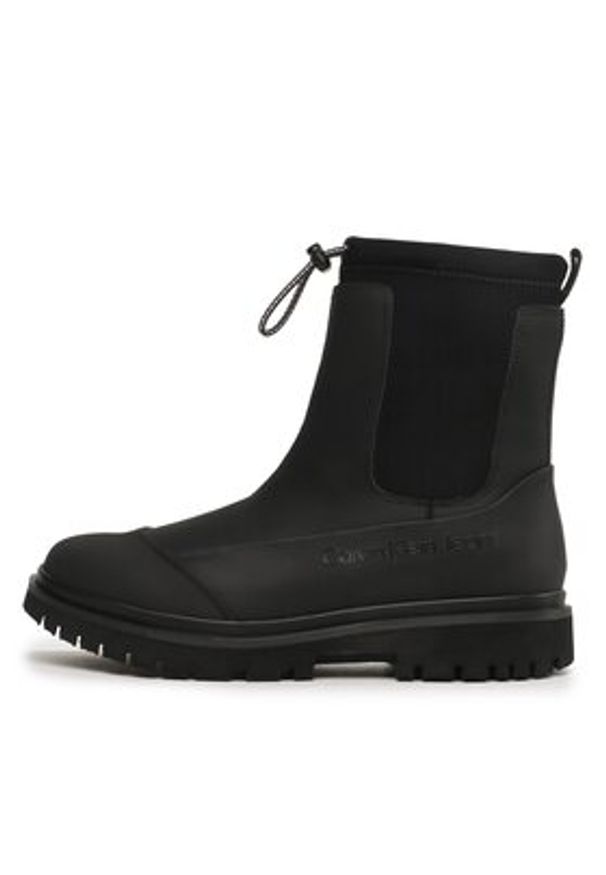 Calvin Klein Jeans Botki Chunky Combat Chelsea Boot Rub YW0YW01065 Czarny. Kolor: czarny. Materiał: skóra