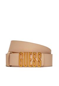 Guess Pasek Damski BW7849 P3435 Beżowy. Kolor: beżowy. Materiał: skóra