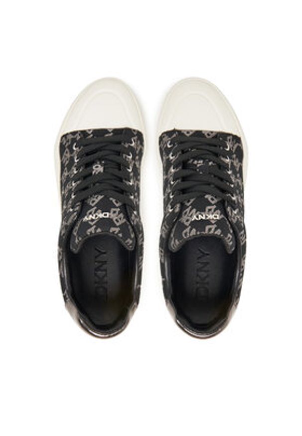 DKNY Trampki York Lace UP Sneak K2533982 Czarny. Kolor: czarny. Materiał: materiał