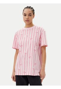 Karl Kani T-Shirt Signature Heart Pinstripe Os 61300127 Różowy Regular Fit. Kolor: różowy. Materiał: bawełna