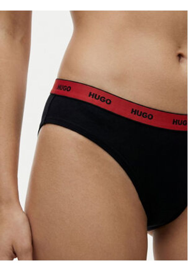 Hugo - HUGO Komplet stringów 50469681 Czarny. Kolor: czarny. Materiał: bawełna