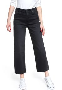 Lee - SPODNIE LEE DAMSKIE 5 POCKET WIDE LEG BLACK TYRO L30SCPJW