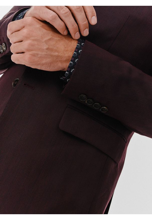 Pako Lorente - PAKO LORENTE – Marynarka garniturowa w kolorze burgundowym. Kolor: czerwony. Materiał: poliester, wełna. Wzór: gładki. Styl: wizytowy