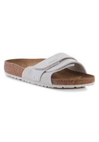 Klapki damskie Birkenstock Oita. Kolor: szary. Materiał: skóra