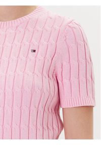 TOMMY HILFIGER - Tommy Hilfiger Sweter WW0WW45656 Różowy Regular Fit. Kolor: różowy. Materiał: bawełna