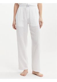 Calvin Klein Underwear Spodnie piżamowe 000QS7140E Biały Relaxed Fit. Kolor: biały. Materiał: bawełna